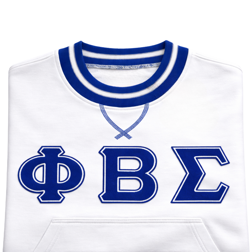 Phi Beta Sigma White Chenille Crewneck