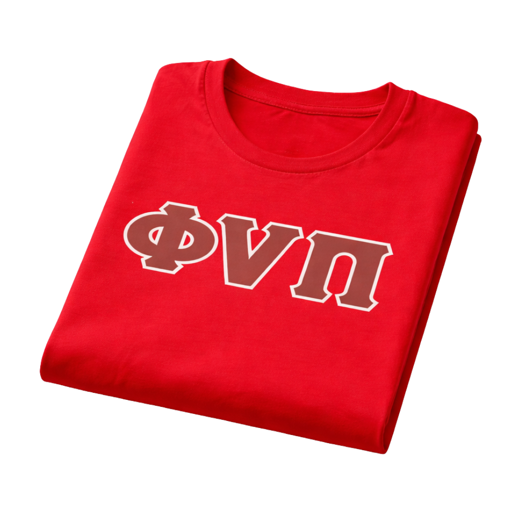 Kappa Alpha Psi Old Skool Phi Nu Pi 3-Letter Tee (Red)