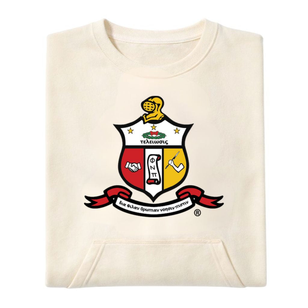 Chenille Crest Kappa Kream Pocket Crewneck