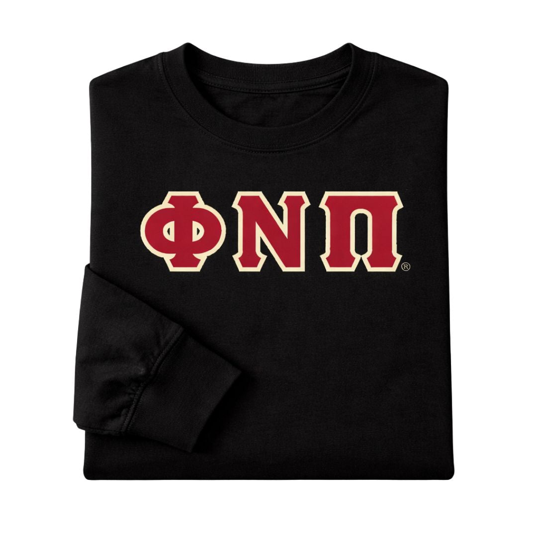 Kappa Alpha Psi Phi Nu Pi Long Sleeve 3-Letter Tee (Black)