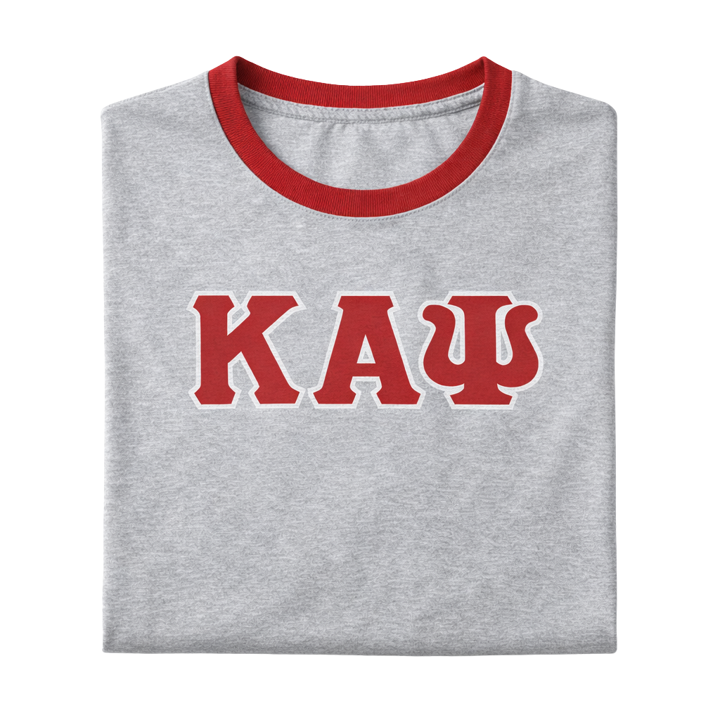 Kappa Alpha Psi 3-Letter Grey Ringer Tee