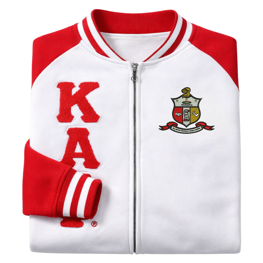 Kappa White Varsity Fleece Jacket