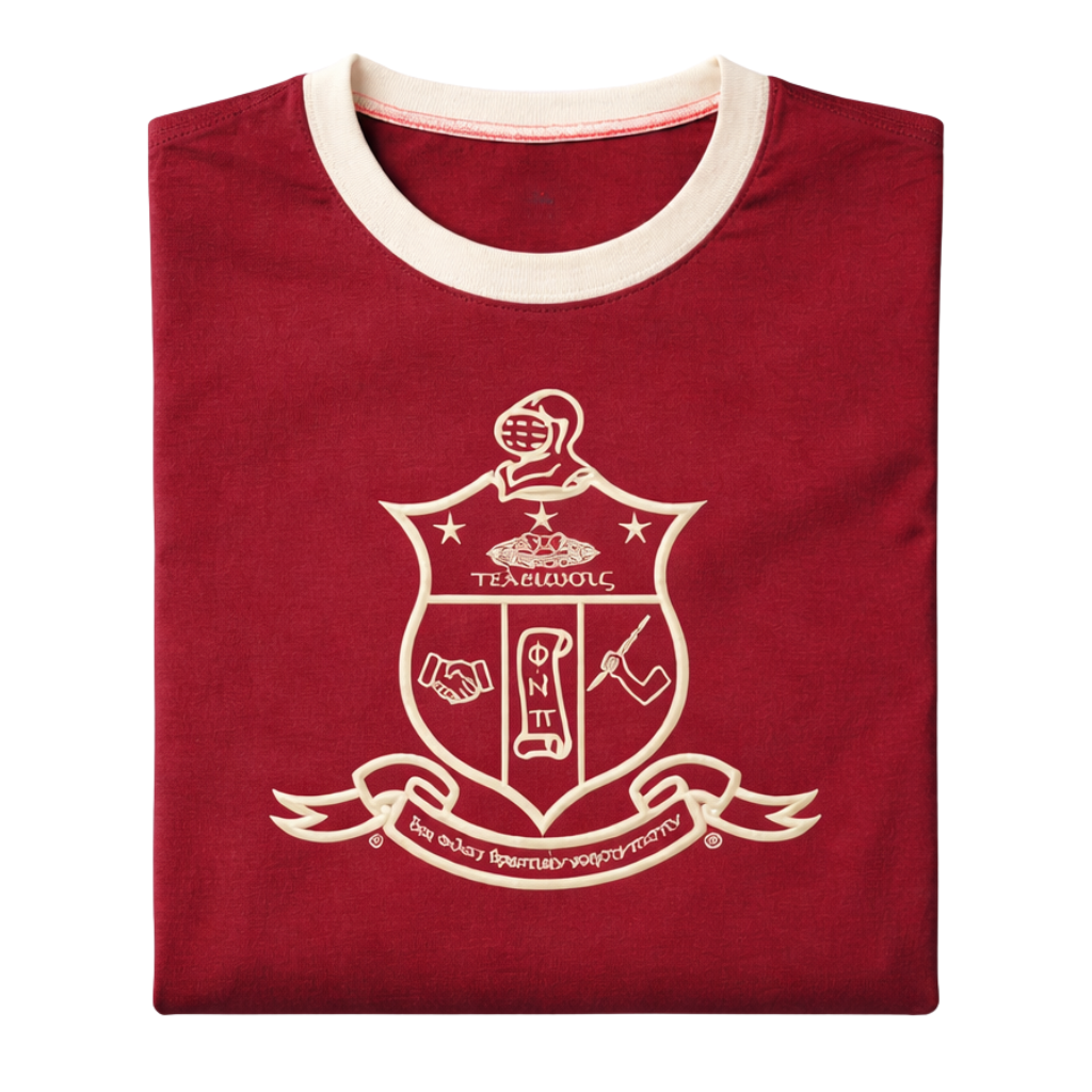 Kappa Alpha Psi Coat of Arms Ringer Tee (Krimson)