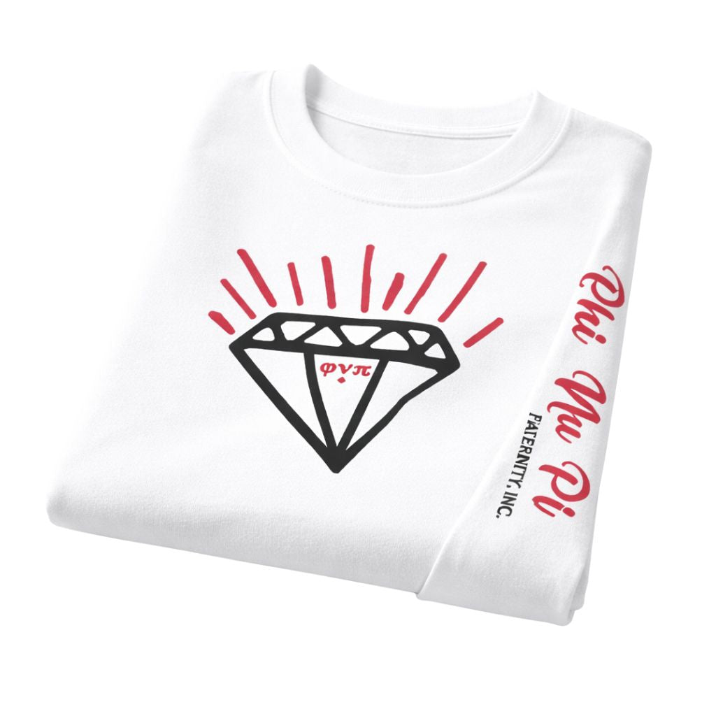 Kappa Alpha Psi Diamond Phi Nu Pi Long Sleeve Tee (White)
