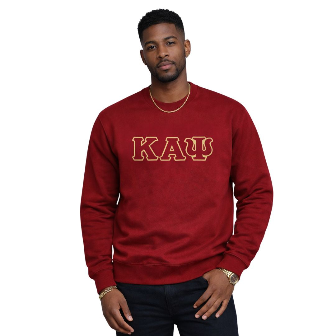 Kappa Alpha Psi 3-Letter Crewneck Sweatshirt (Krimson)