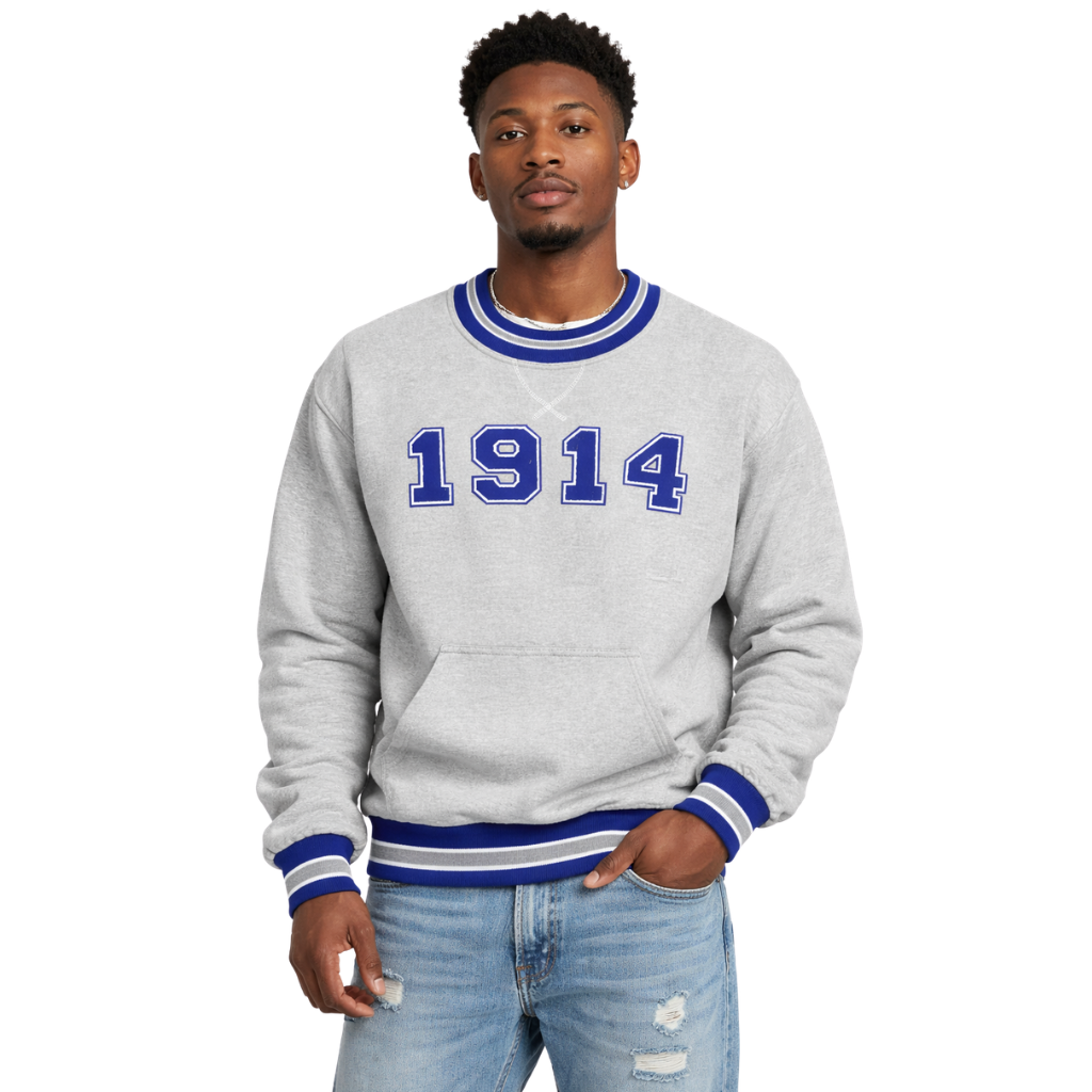 Phi Beta Sigma Grey 1914 Chenille Crewneck