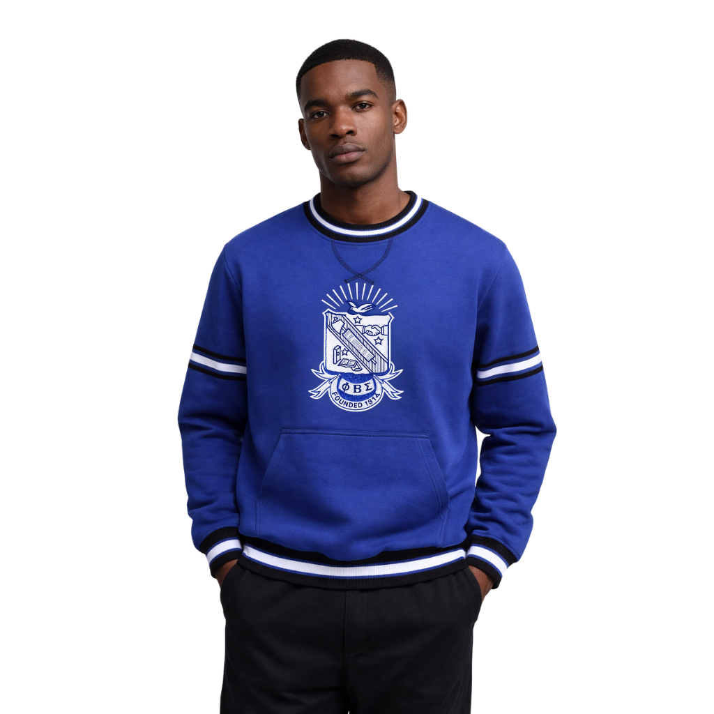 Phi Beta Sigma Blue Crest Chenille Crewneck sweatshirt