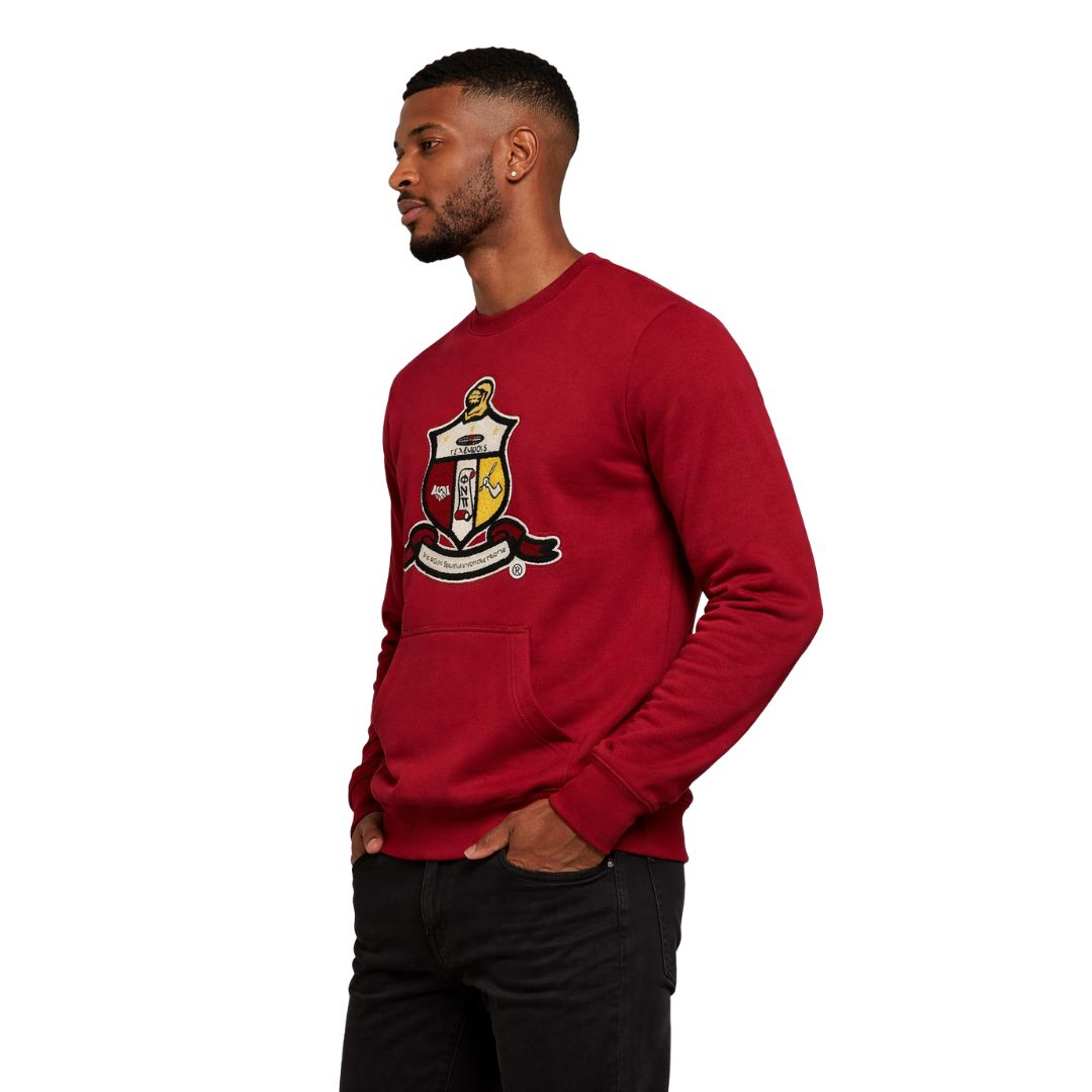Kappa Krimson & Kream Crest Chenille Pocket Crewneck