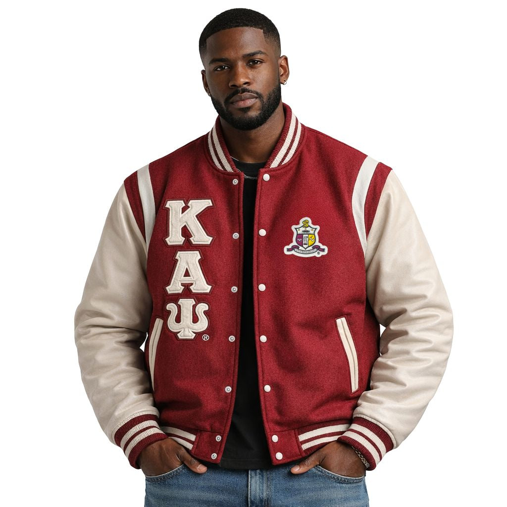 Kappa Krimson & Kream Wool Letterman Jacket