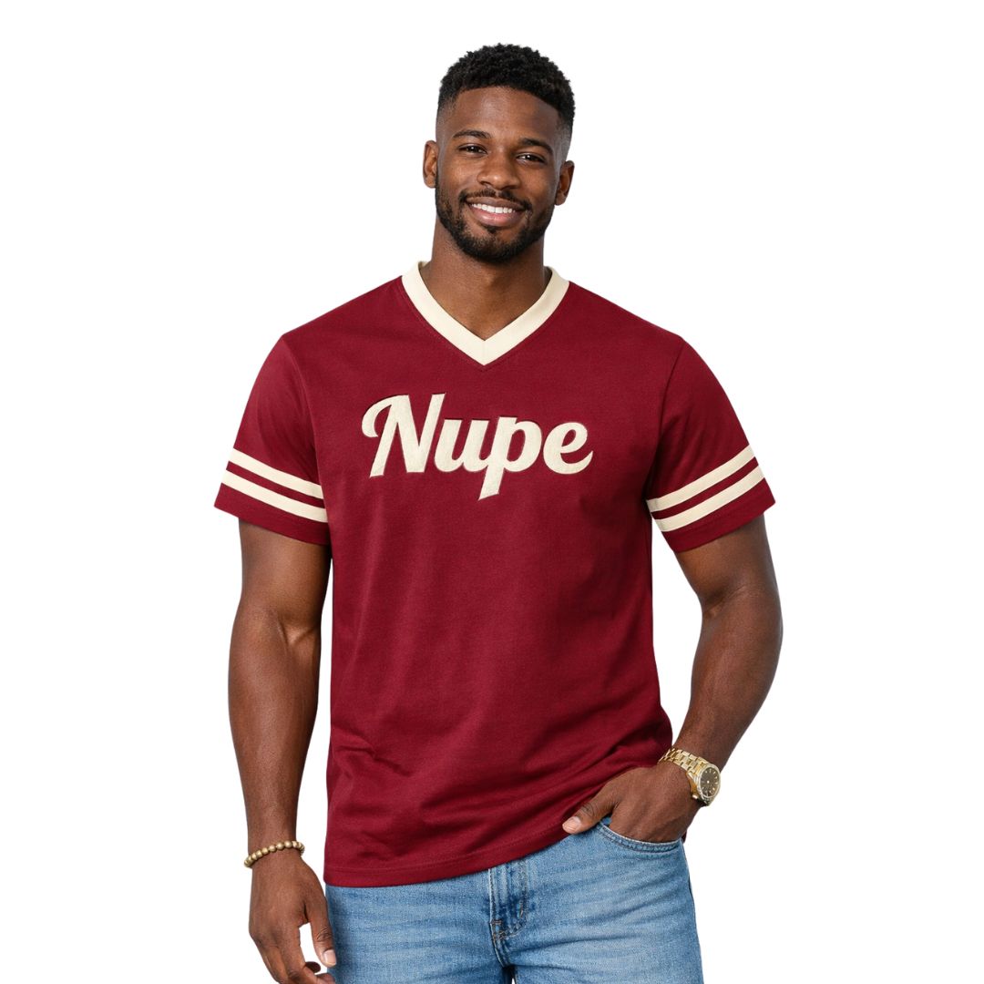 Nupe V-Neck Baseball Tee