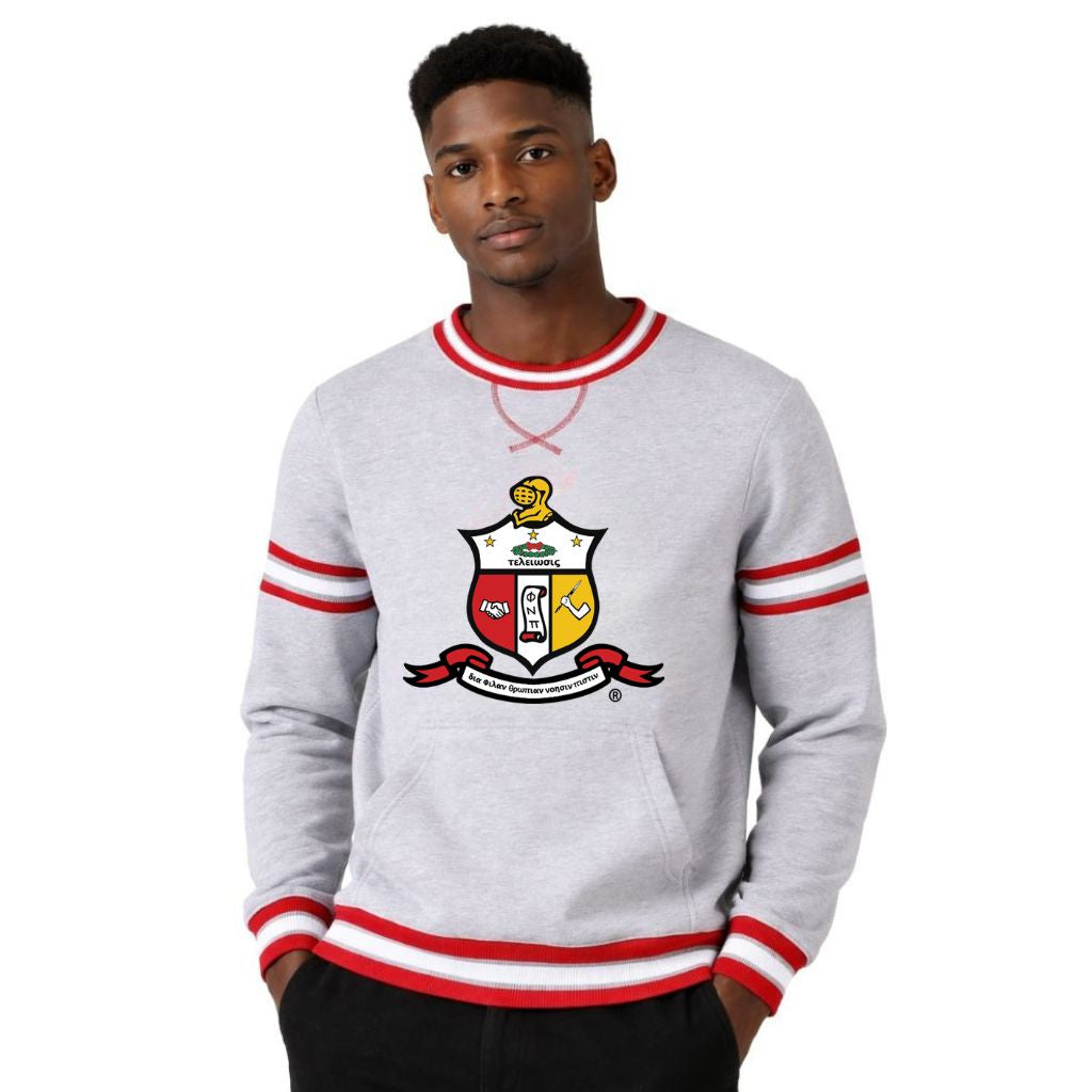 Kappa Heather Grey Crest Chenille Crewneck
