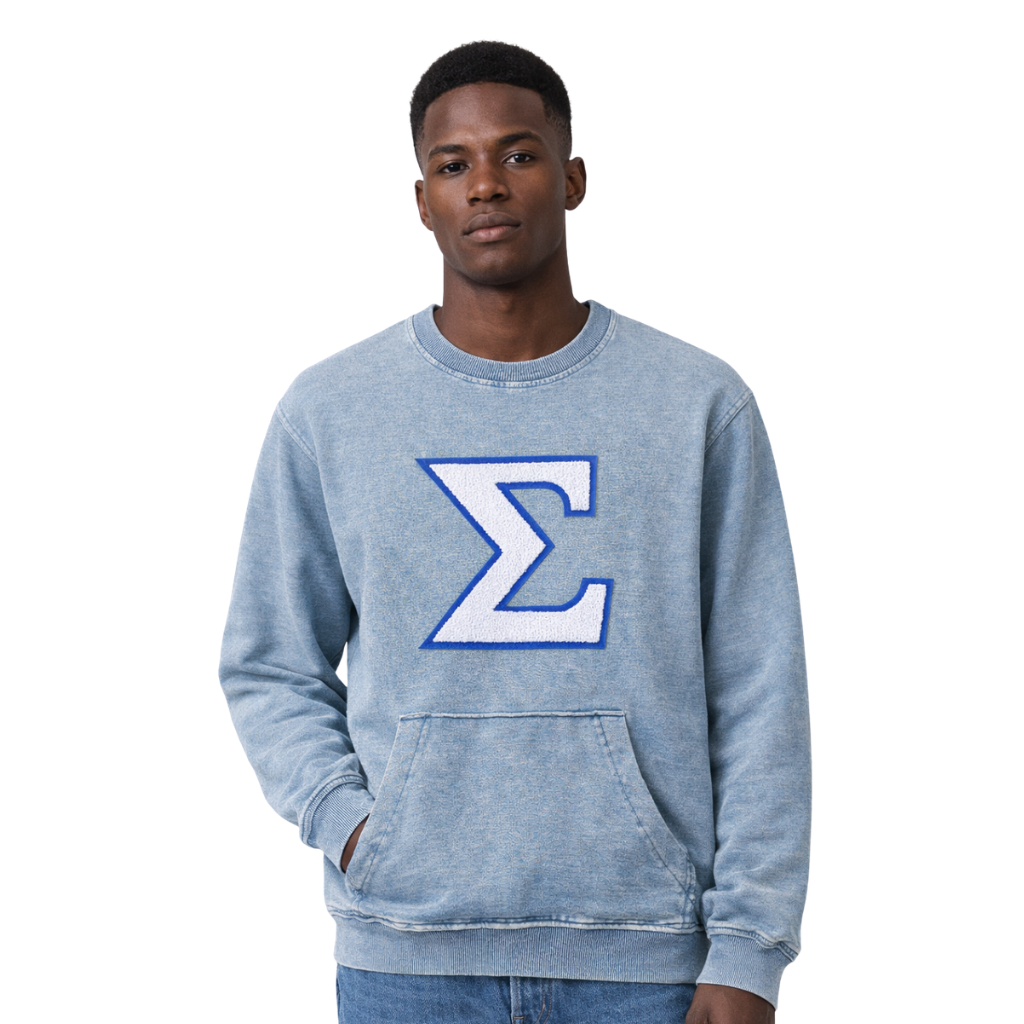 Sigma Denim Chenille Crewneck