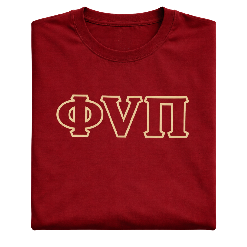 Kappa Alpha Psi Old Skool Phi Nu Pi 3-Letter Tee (Krimson or Maroon)