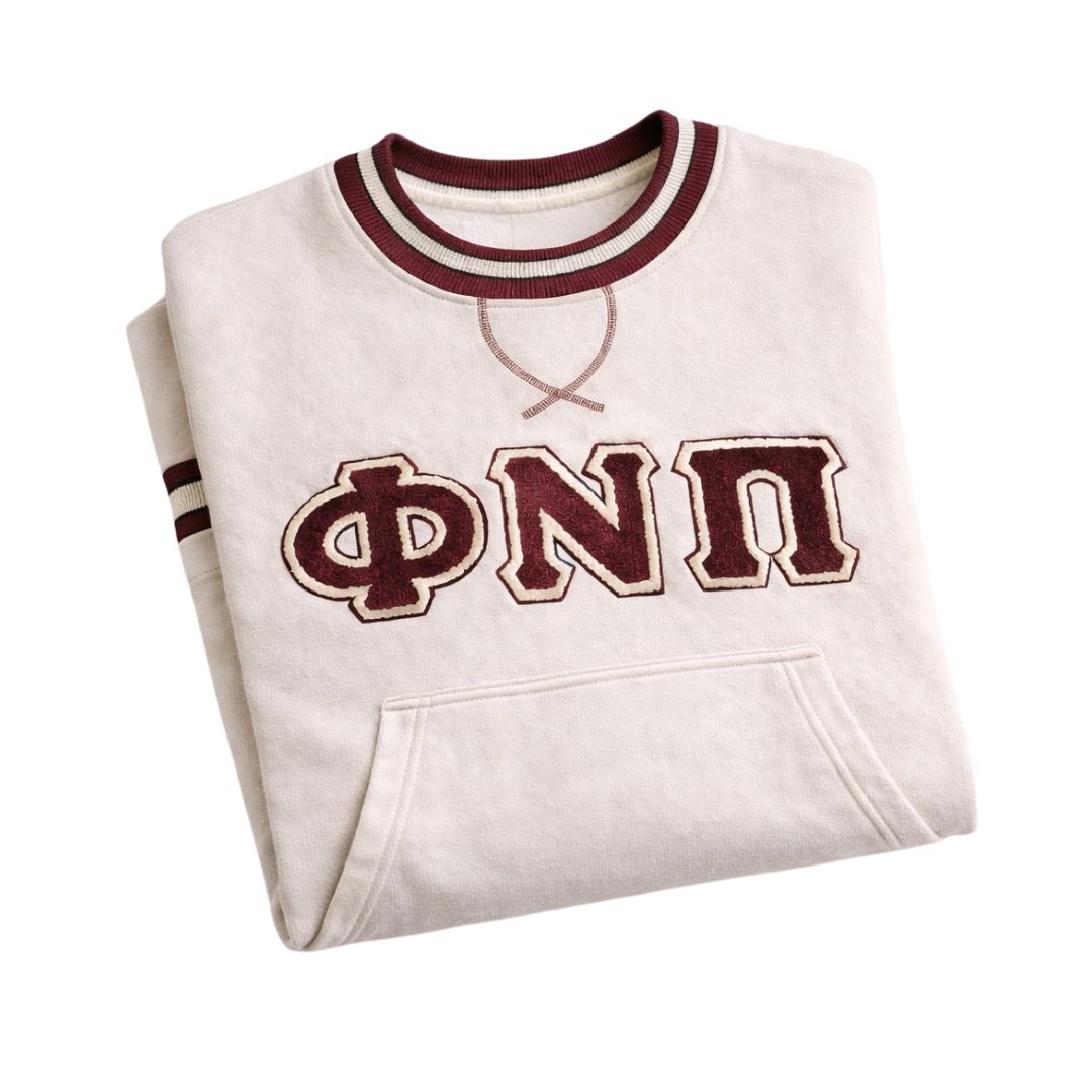 Kappa Phi Nu Pi Neutral Chenille Crewneck