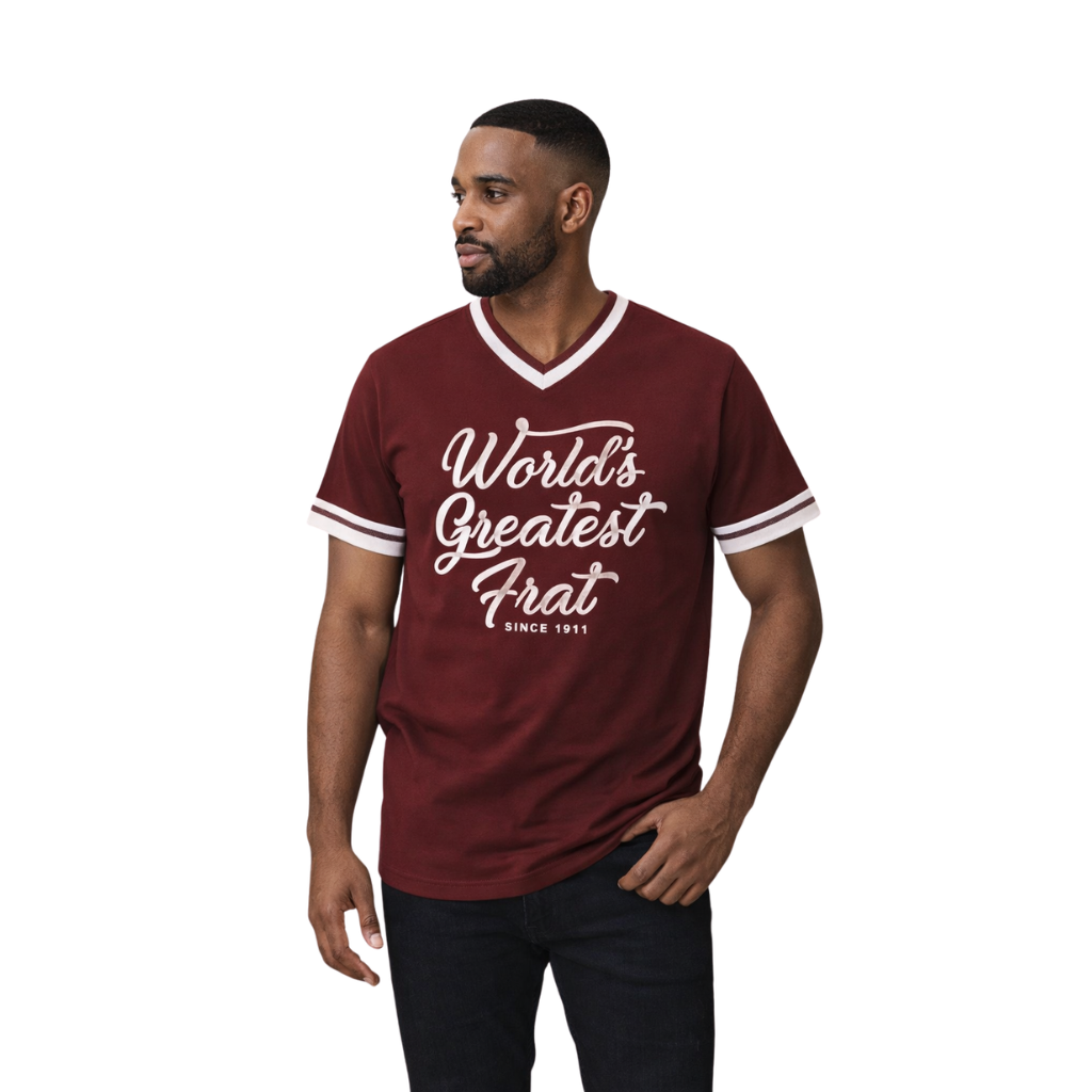 World's Greatest Frat Script Tee (Krimson)