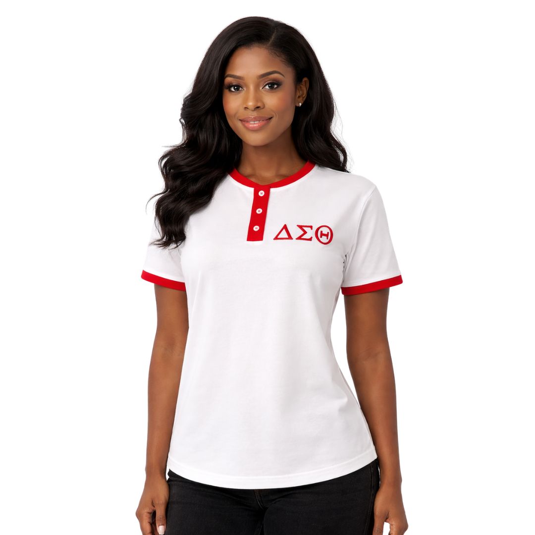 Delta White Premium Henley Shirt