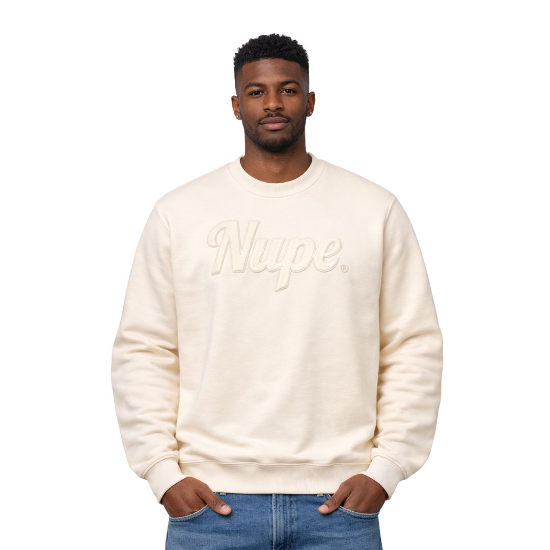 Solid Nupe Cream Chenille Sweatshirt