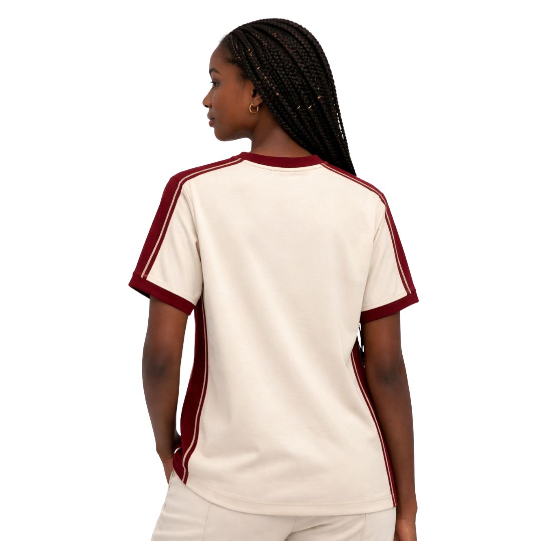 Delta Cream Tapered Embossed Crest Premium Shirt