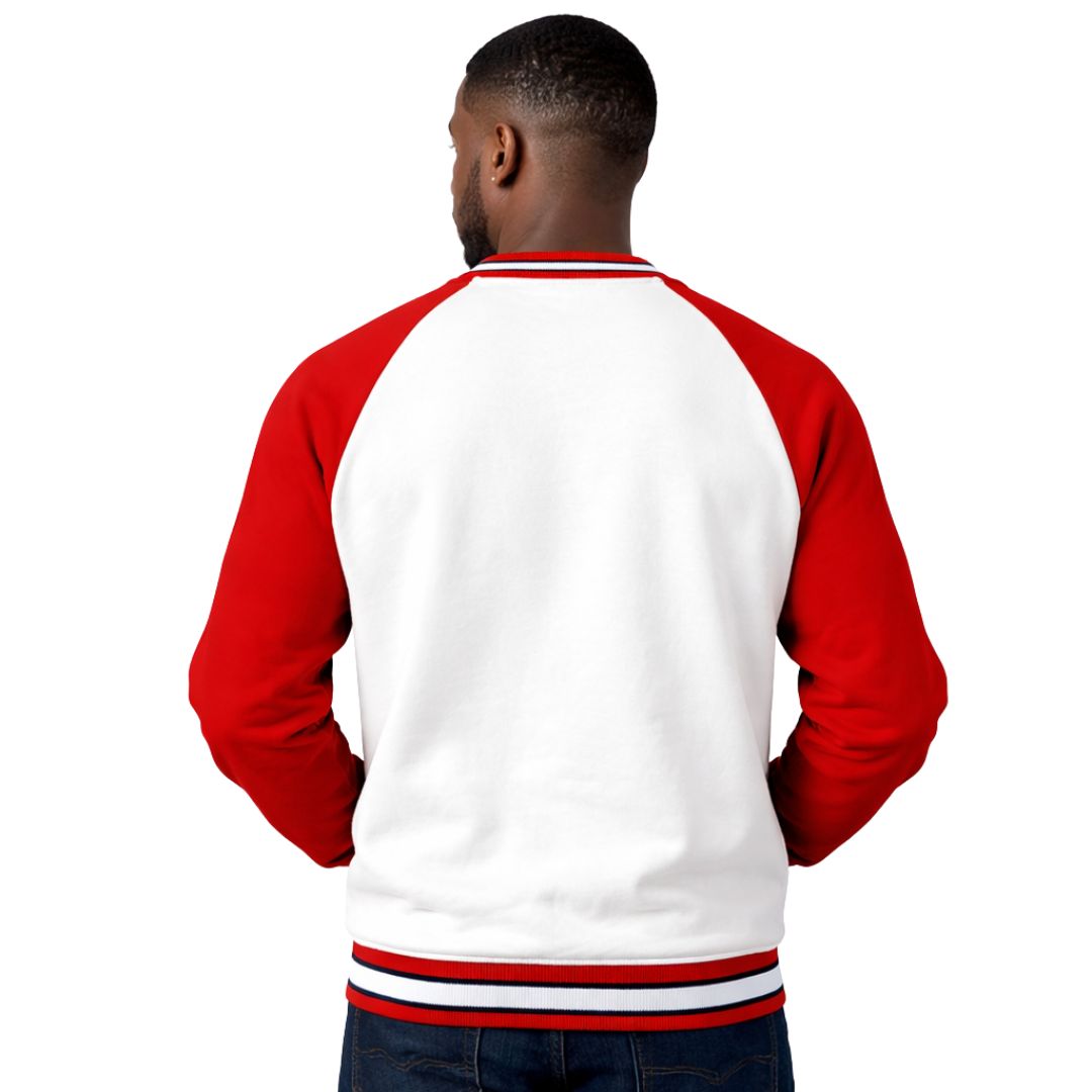 Kappa White/Red Crest Chenille Crewneck
