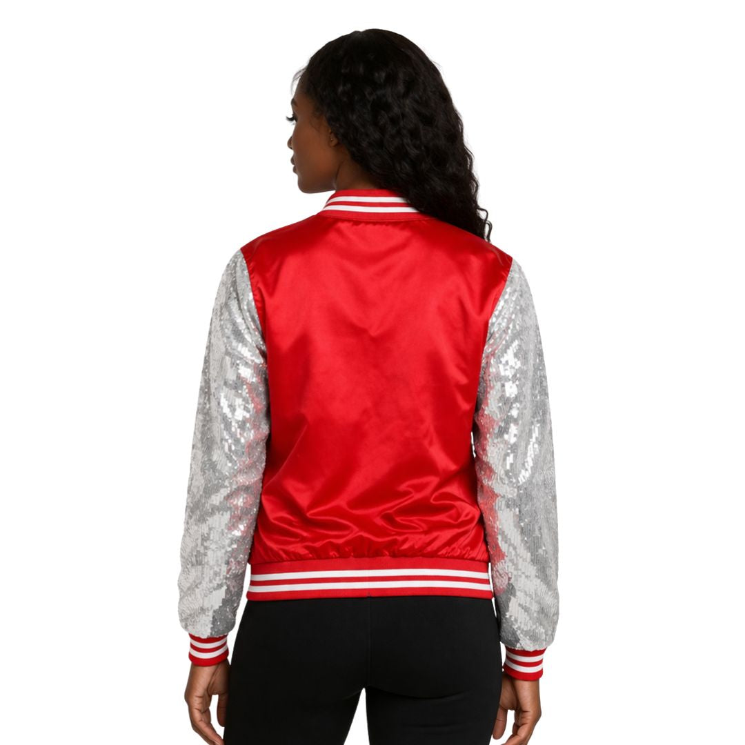 DST Satin Sequin Jacket Red