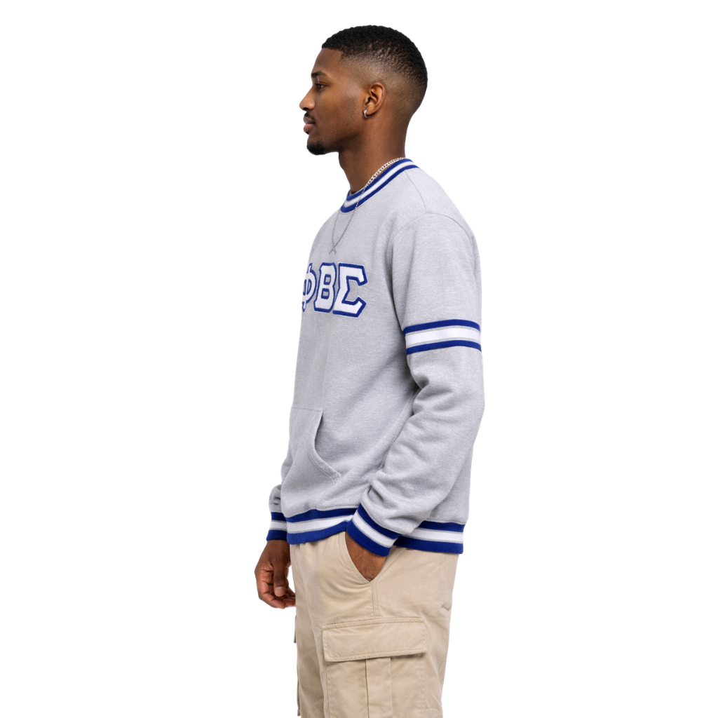 Phi Beta Sigma White Letter Chenille Crewneck