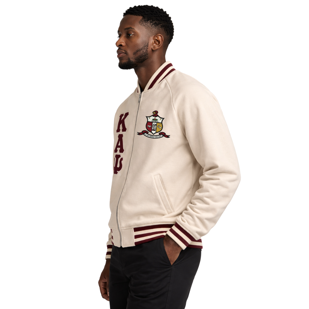 Kappa Cream Varsity Fleece Jacket