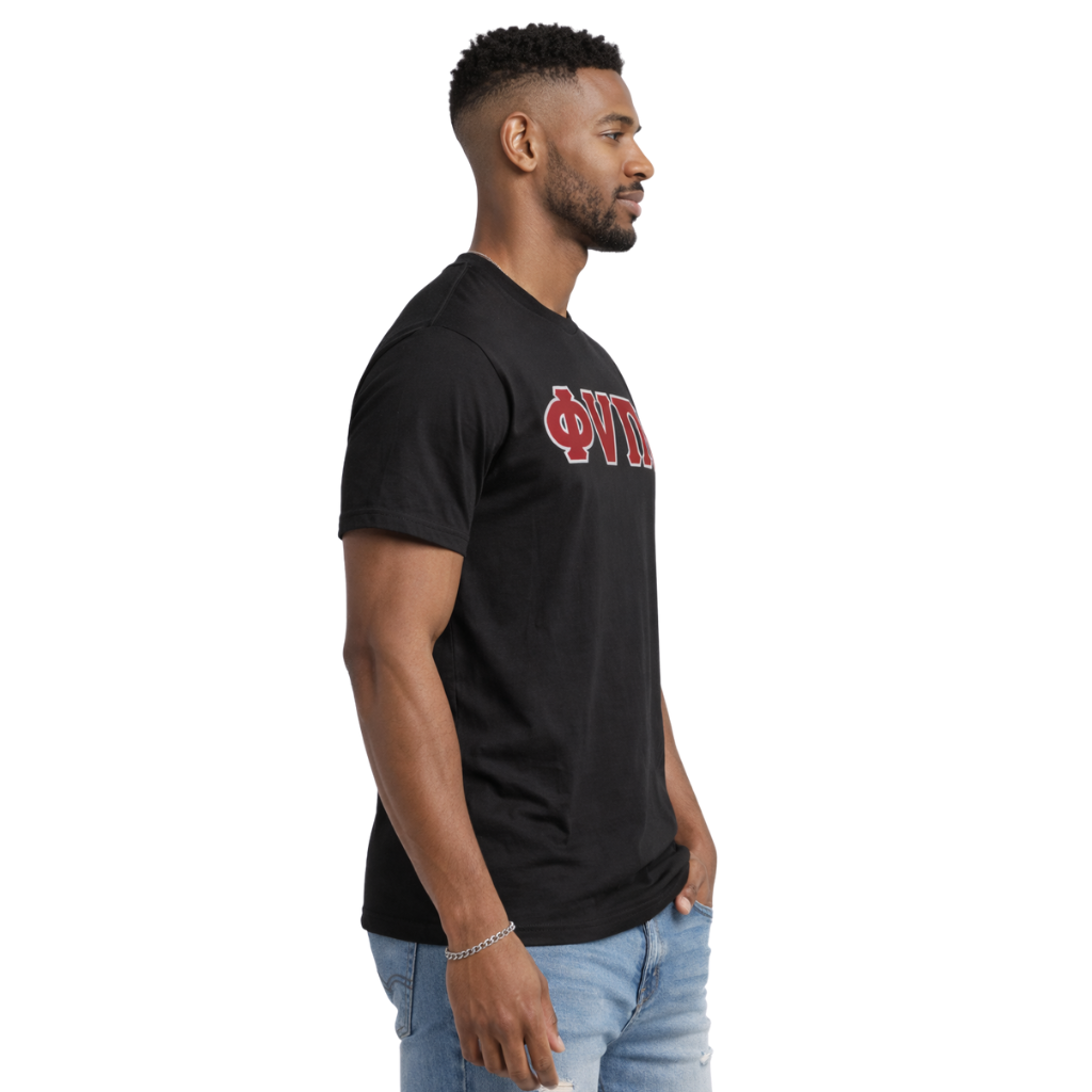 Kappa Alpha Psi Old Skool Phi Nu Pi 3-Letter Tee (Vintage Black)