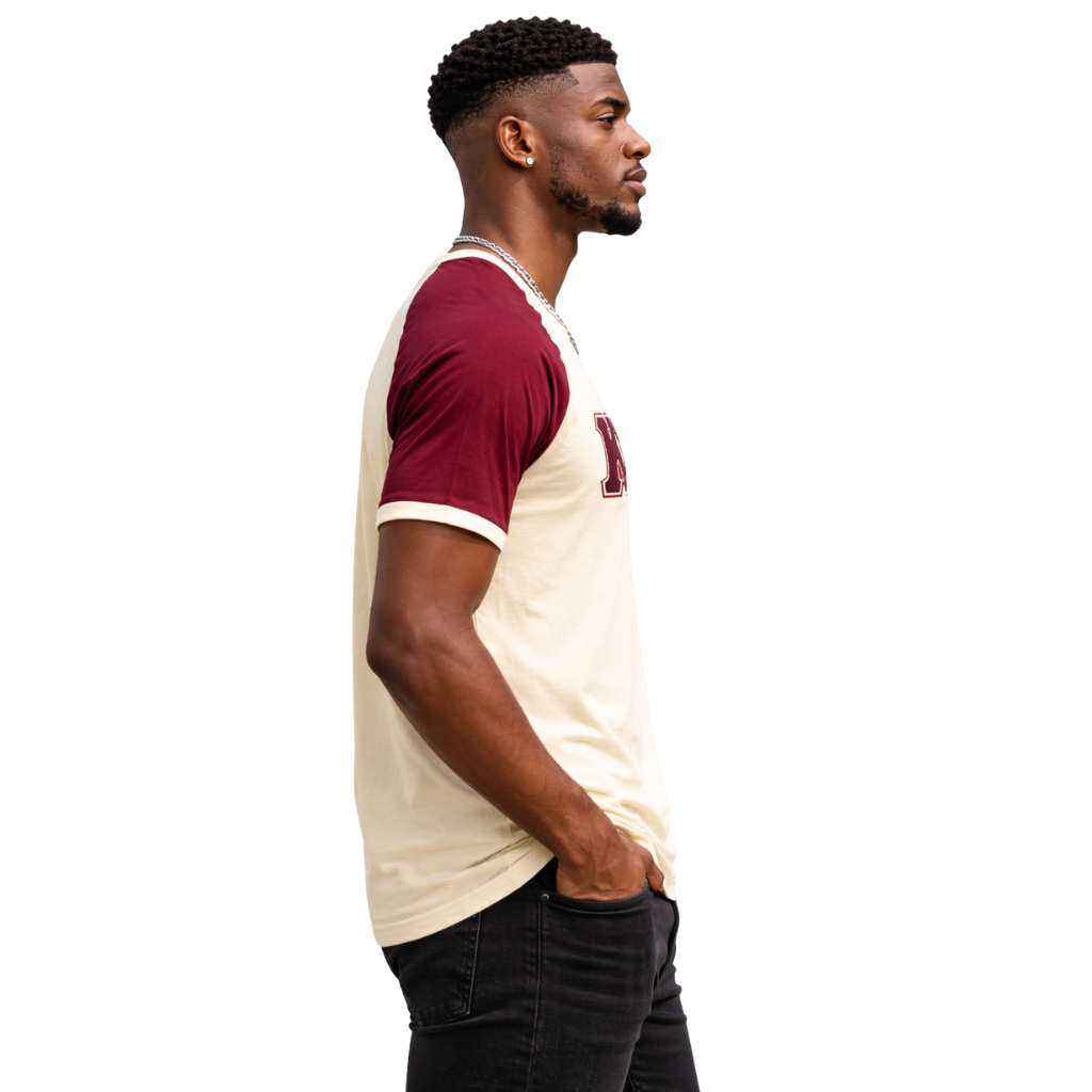Kappa Kream Premium Chenille Letter Raglan T-Shirt