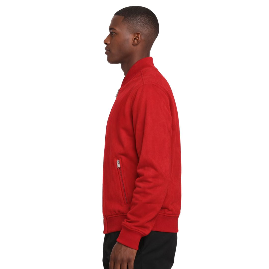 Kappa Alpha Psi Tonal Vegan Suede Bomber Jacket (Krimson)