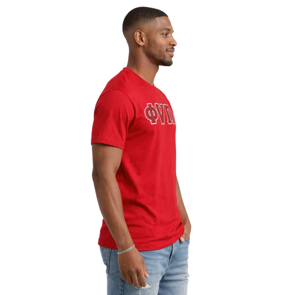 Kappa Alpha Psi Old Skool Phi Nu Pi 3-Letter Tee (Red)