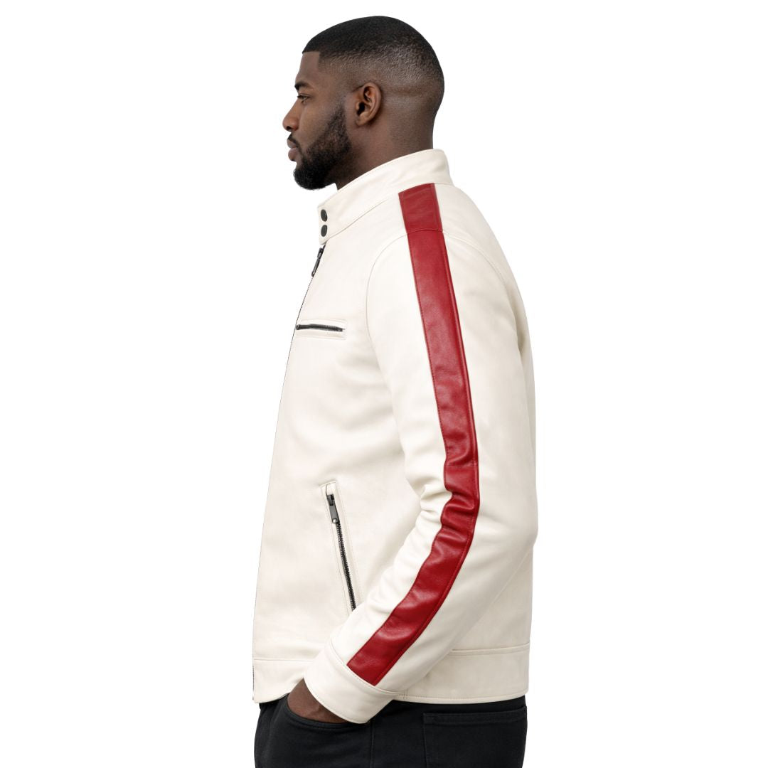 Kappa Alpha Psi Stripe Racing Jacket (Cream)