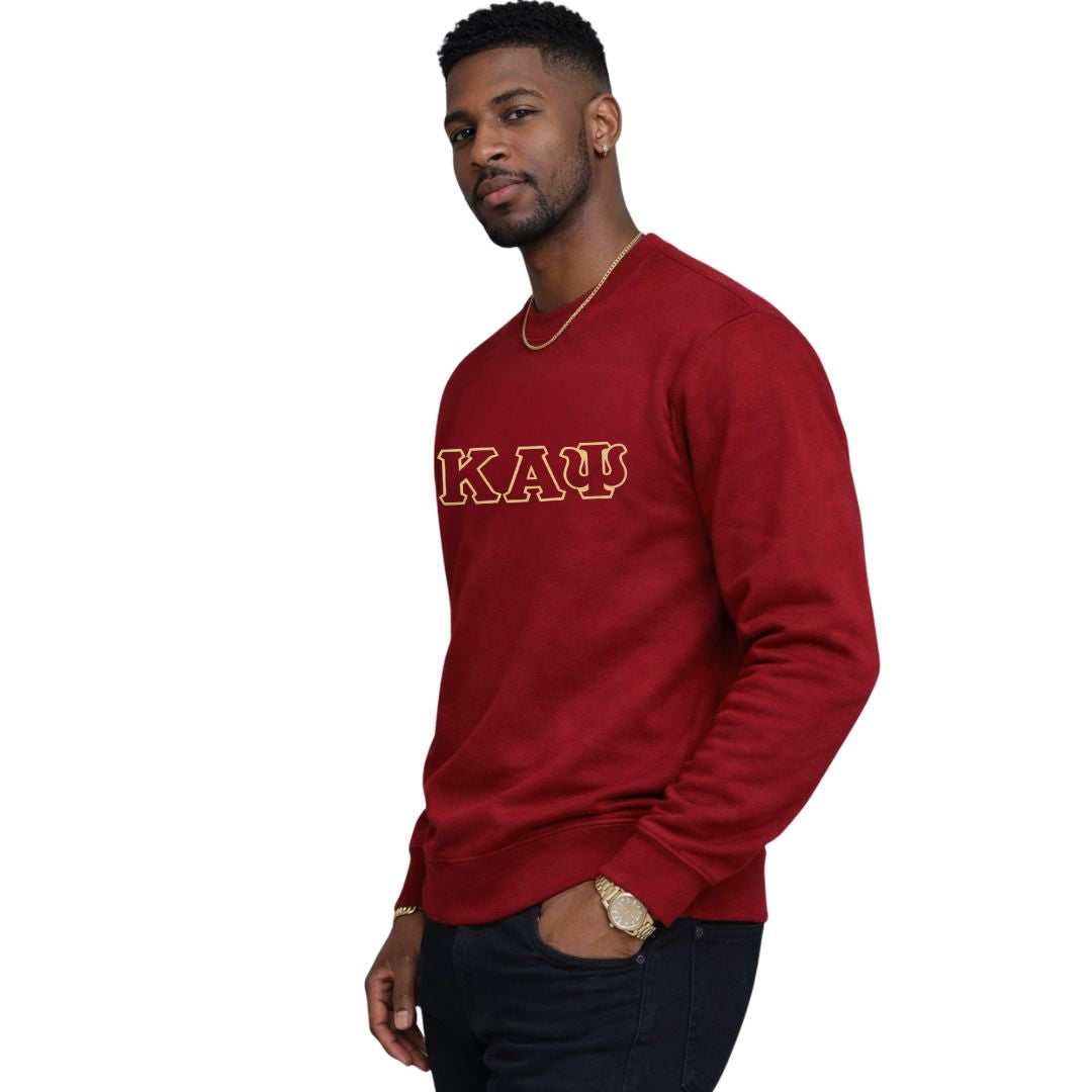 Kappa Alpha Psi 3-Letter Crewneck Sweatshirt (Krimson)