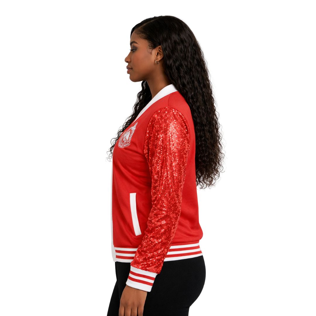 DST Sequin Cardigan Red