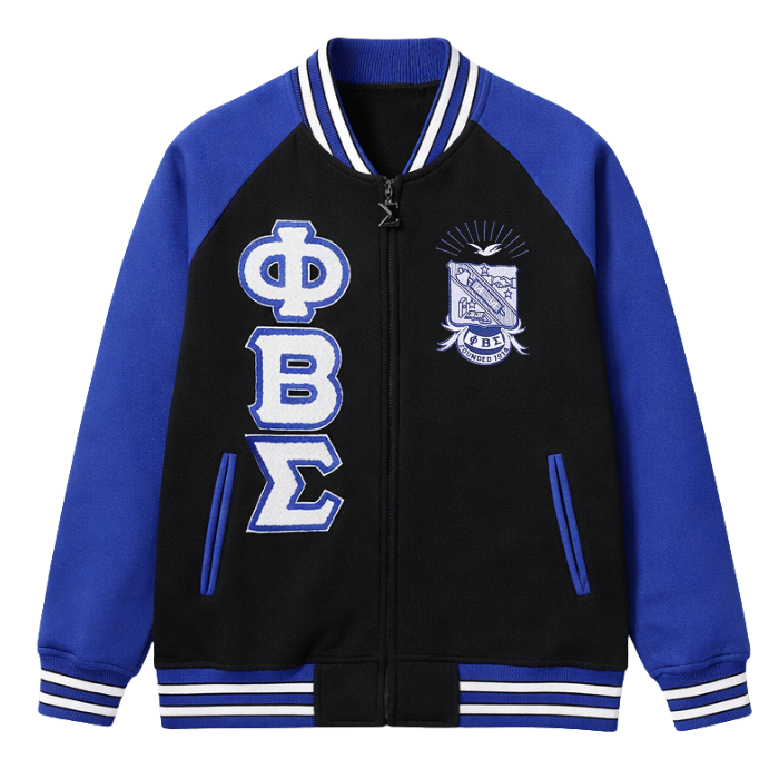 Phi Beta Sigma Black Varsity Fleece Jacket