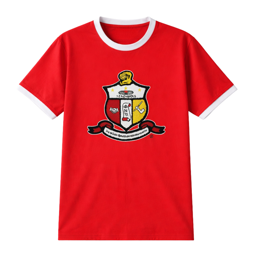 Kappa Red Chenille Crest Ringer Premium Shirt