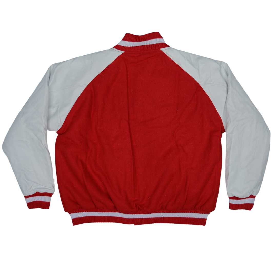 Red Kappa Alpha Psi Wool and Leather Letterman Jacket