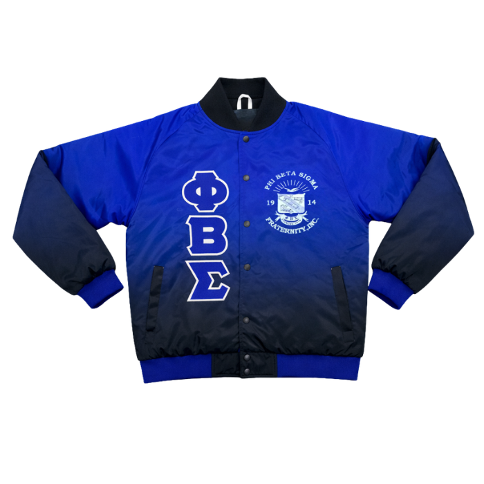 Black Faded Phi Beta Sigma Bomber Jacket