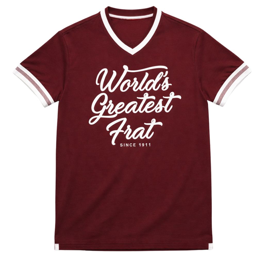 World's Greatest Frat Script Tee (Krimson)