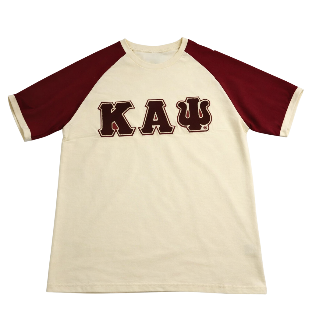 Kappa Kream Premium Chenille Letter Raglan T-Shirt