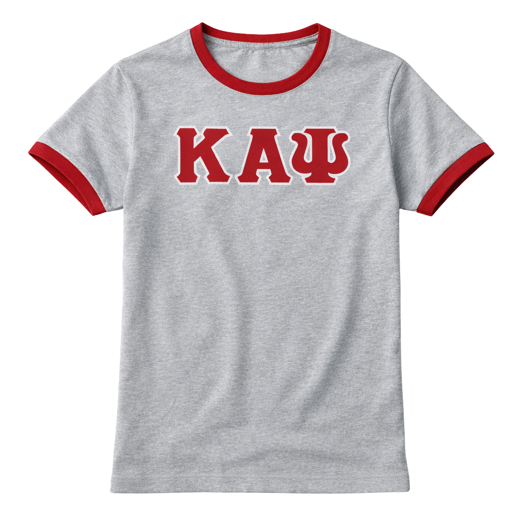 Kappa Alpha Psi 3-Letter Grey Ringer Tee