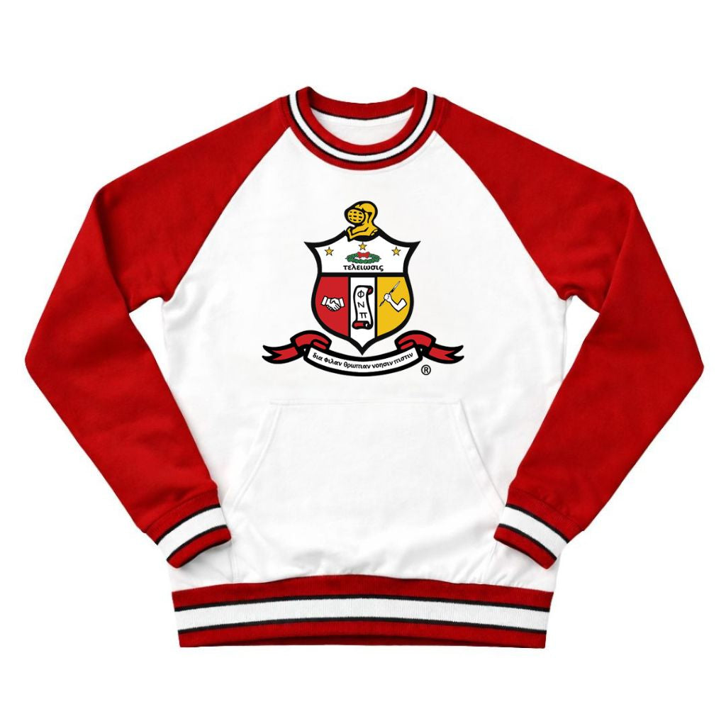 Kappa White/Red Crest Chenille Crewneck