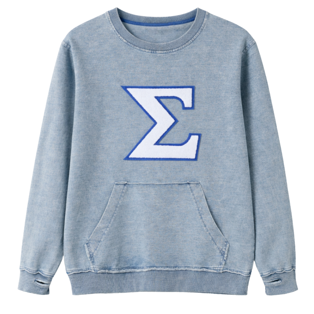 Sigma Denim Chenille Crewneck
