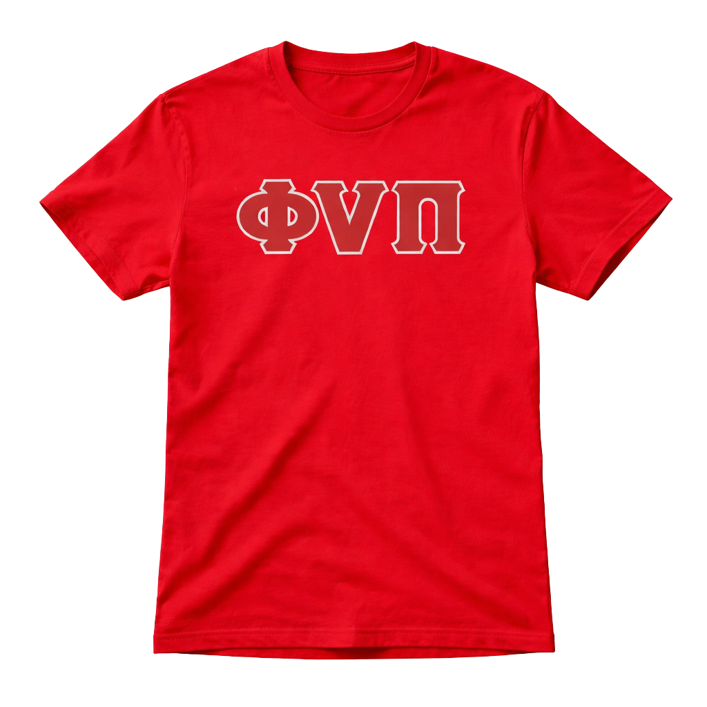 Kappa Alpha Psi Old Skool Phi Nu Pi 3-Letter Tee (Red)