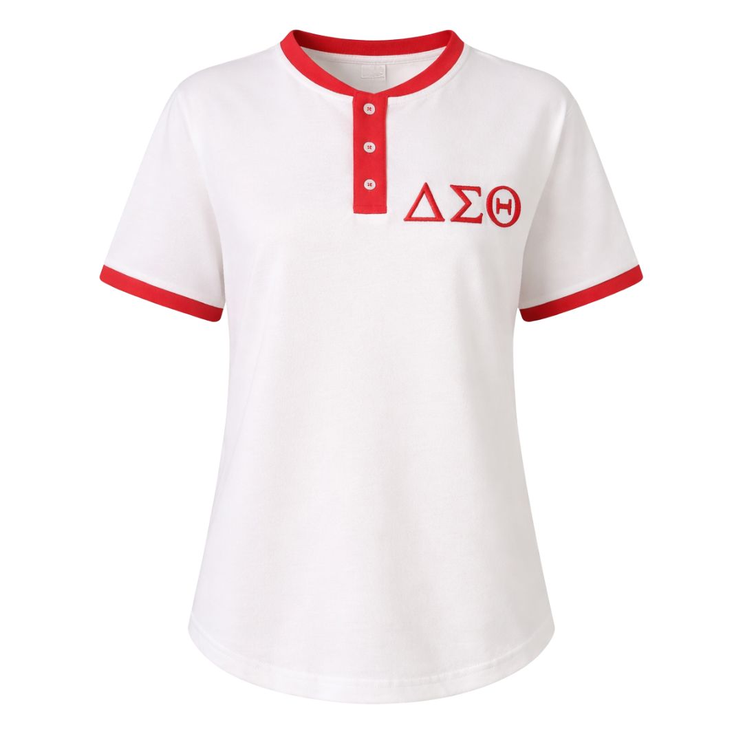 Delta White Premium Henley Shirt