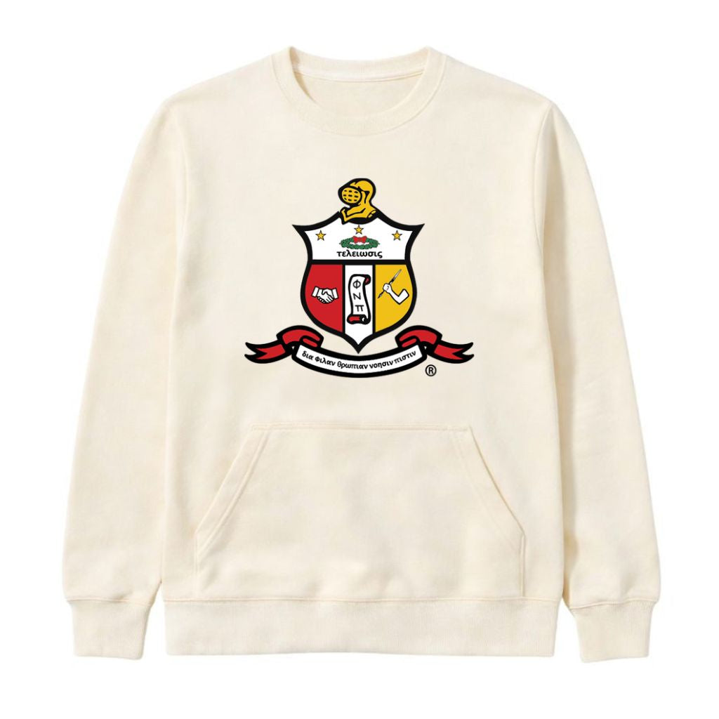 Chenille Crest Kappa Kream Pocket Crewneck