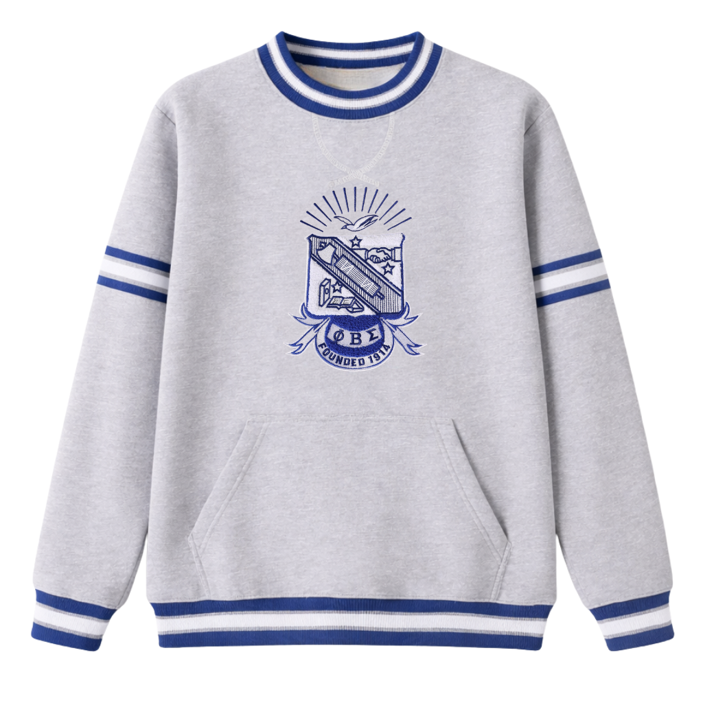 Phi Beta Sigma Grey Chenille Crest Crewneck