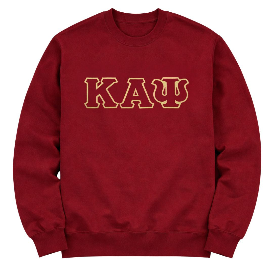 Kappa Alpha Psi 3-Letter Crewneck Sweatshirt (Krimson)