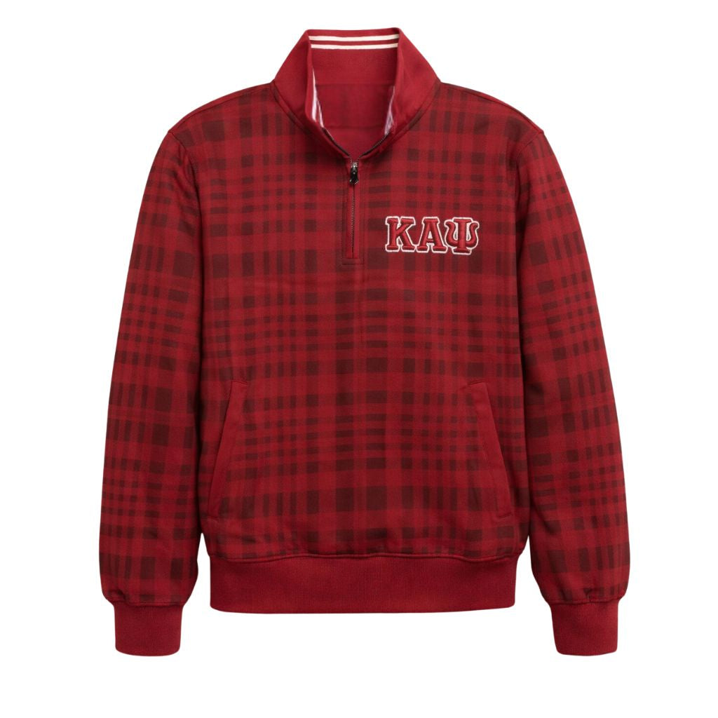 Kappa Alpha Psi 3-Letter Plaid Quarter Zip Pullover