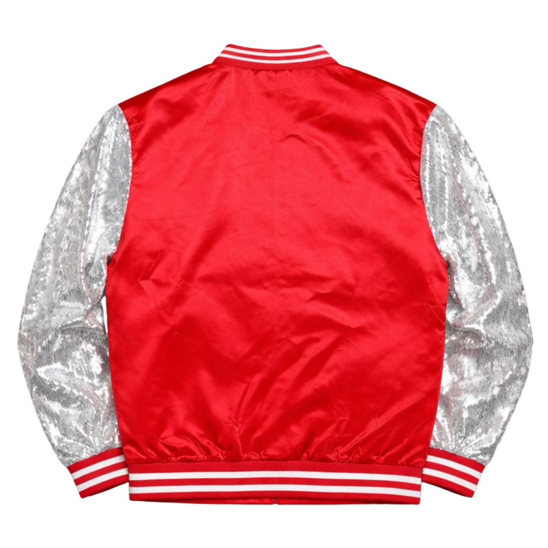 DST Satin Sequin Jacket Red