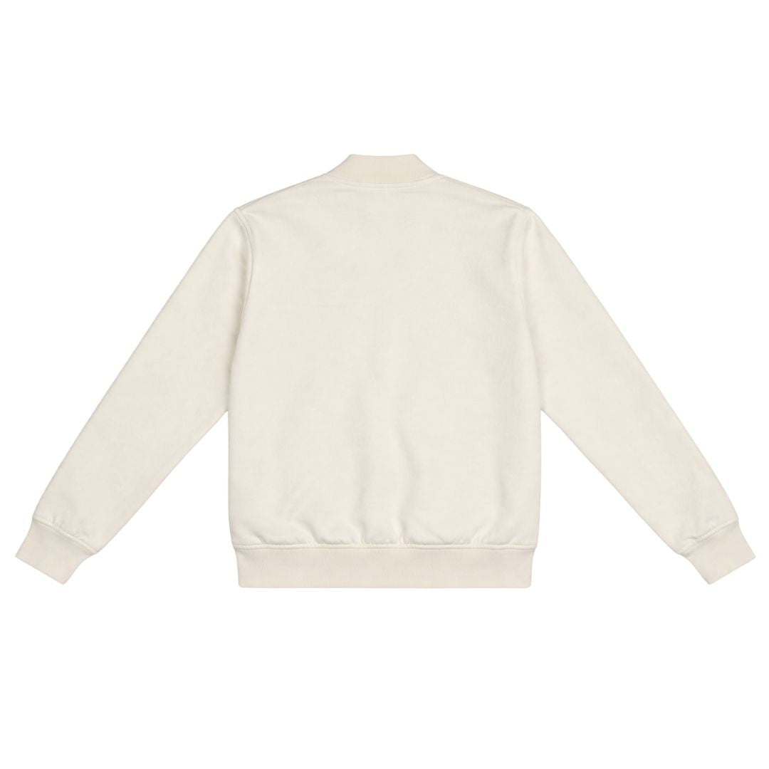 Kappa Alpha Psi Tonal Vegan Suede Bomber Jacket (Cream)